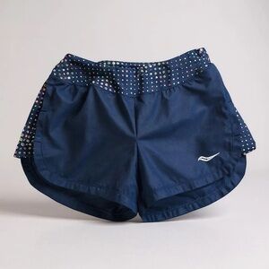 Saucony Blue Athletic Shorts Lightweight Elastic Waist
